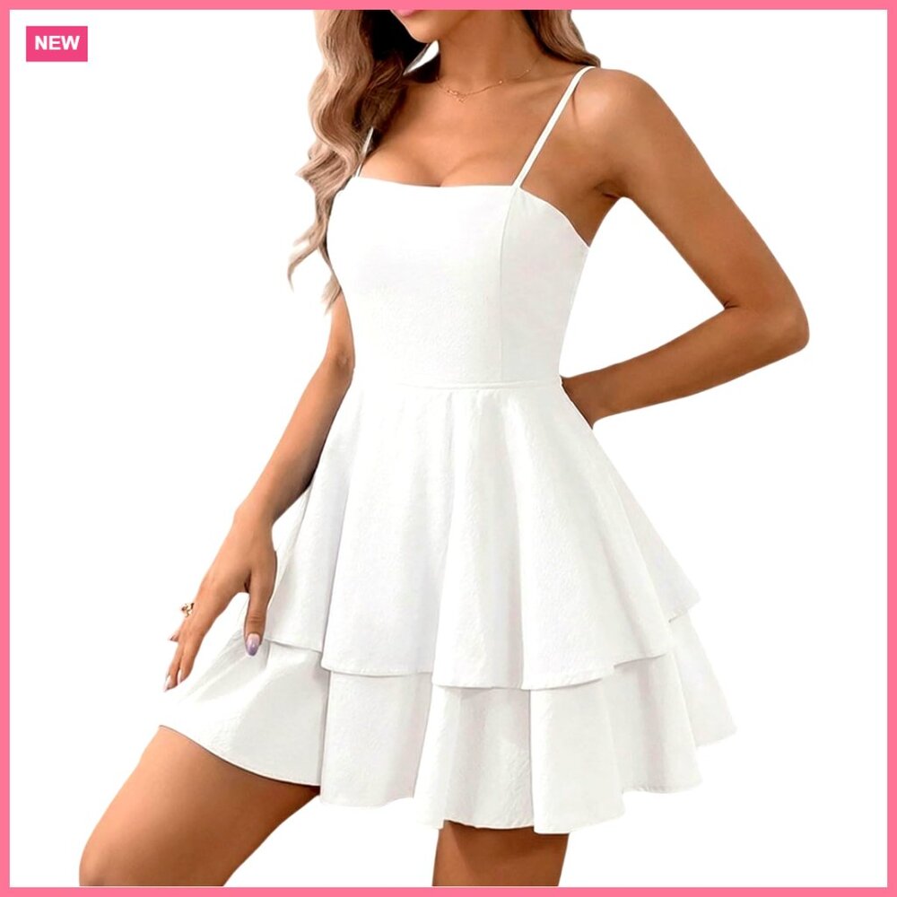 Polyester Backless Bow Tie Spaghetti Strap Mini D… - image 1